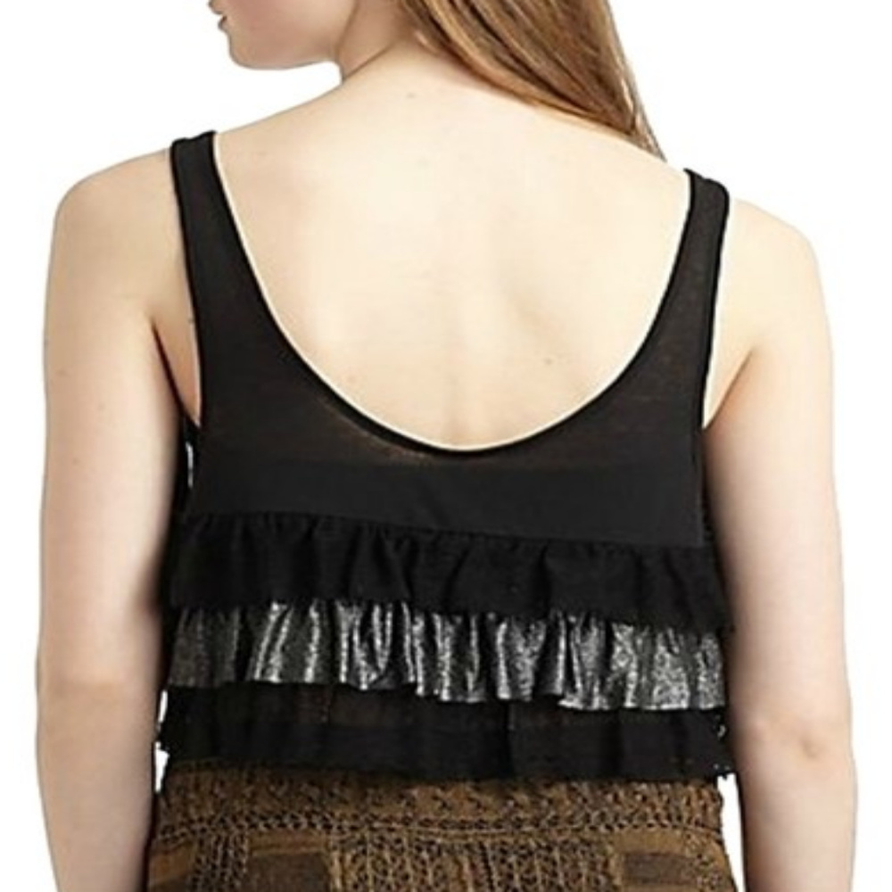 Free People Tiered Ruffled Crop Tank Top Cover-Up, Sizes S, M, L nwt